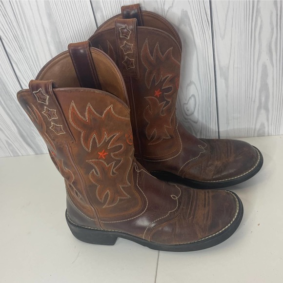 Ariat Shoes Ariat Boots Womens 7 375 M Brown Square Toe Red Star